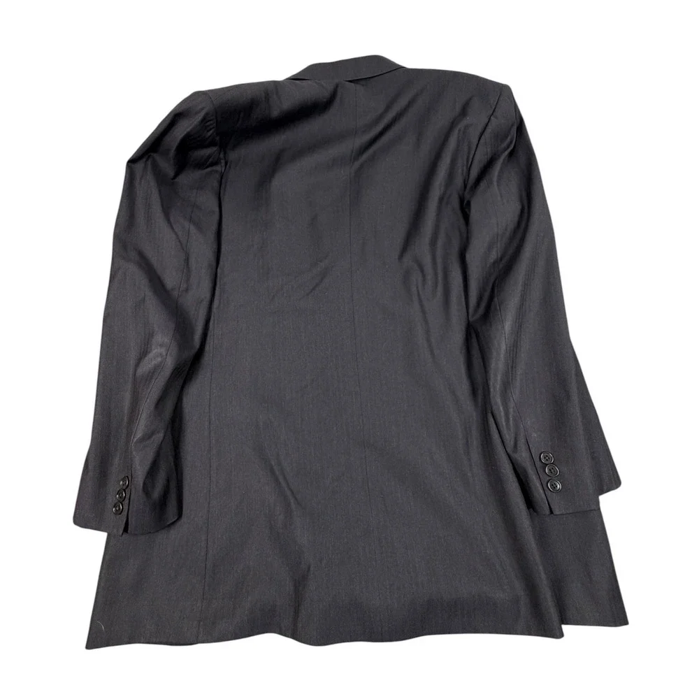 Luciano Barbera Mens Blazer Double Breasted Herringbone Black Wool 46R